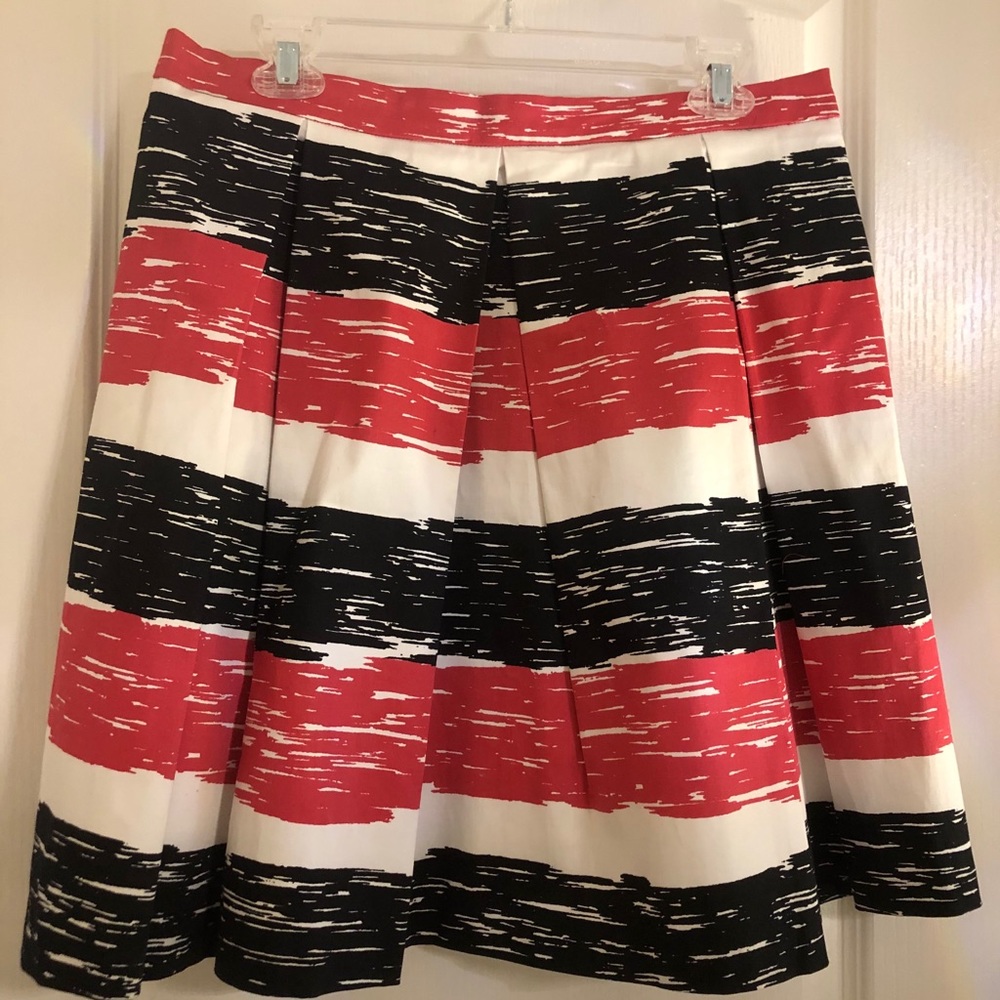 Striped Pleated Skirt
